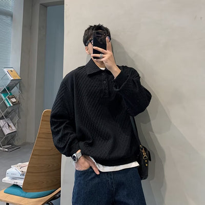 New Waffle Collar Sweatshirt For Men