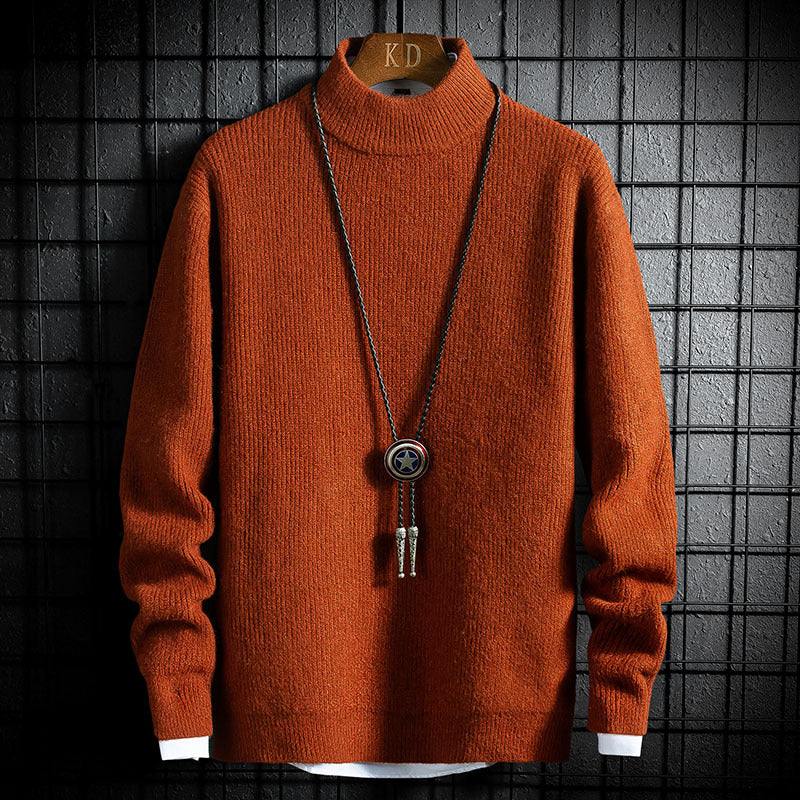 Winter Thickening Casual Long-sleeved Youth Loose Winter Half Turtleneck Sweater